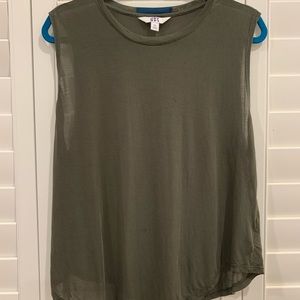 Army Green Cropped Exercise Tank